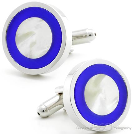 Blue Bulls Eye Cufflinks