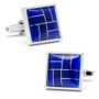 Blue Cats Eye Brick Work Cufflinks