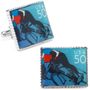 Blue Cycling Stamp Cufflinks