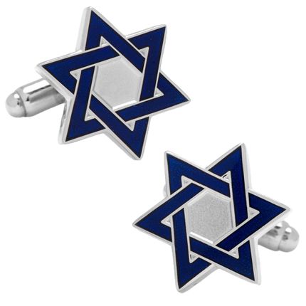 Blue David Star Cufflinks