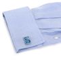 Blue Enamel Fleur Cufflinks