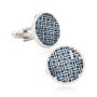 Blue Enamel Grid Cufflinks