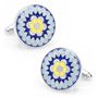 Blue Enamel Hibiscus Kaleidescope Cufflinks
