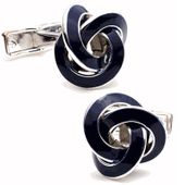 Blue Enamel Knot Cufflinks