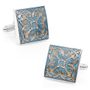 Blue Enamel Tracery Cufflinks