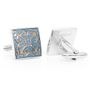 Blue Enamel Tracery Cufflinks