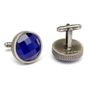 Blue Faceted Cats Eye Cufflinks