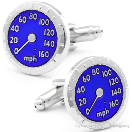 Blue French Speedometer Cufflinks