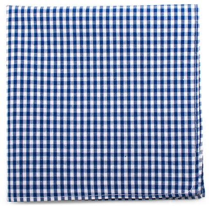Blue Gingham Cotton Pocket Square