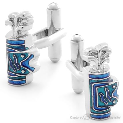 Blue Golf Bag Cufflinks