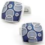 Blue Gray Bubble Cufflinks