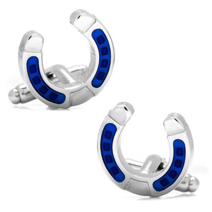 Blue Horseshoe Cufflinks