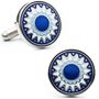 Blue Layered Flower Cufflinks