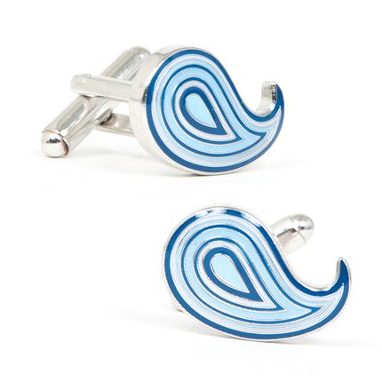 Blue Layered Paisley Cufflinks