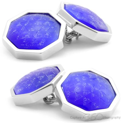 Blue Octagon Mist Cufflinks