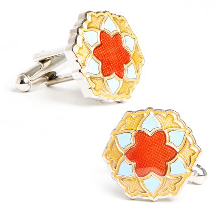 Blue/Orange Bloom Cufflinks