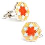 Blue/Orange Bloom Cufflinks