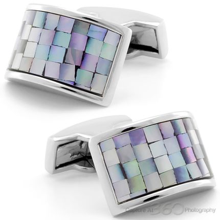 Blue Pebbled Avenue Cufflinks