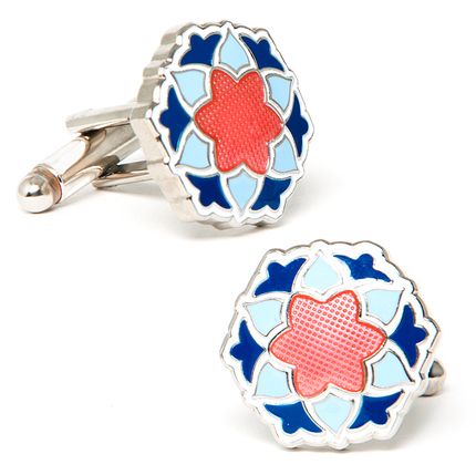 Blue/Pink Bloom Cufflinks