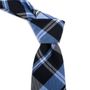 Blue Plaid Silk Cotton Tie