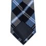 Blue Plaid Silk Cotton Tie