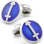 Blue Round Diamond Cufflinks
