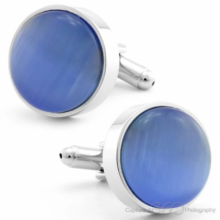Blue Round Love Cufflinks