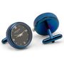 Blue Stainless Steel Functional Watch Cufflinks