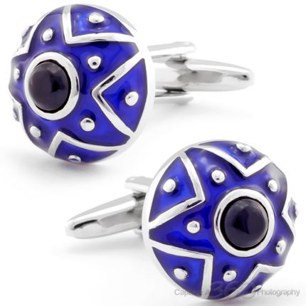 Blue Star Design Cufflinks