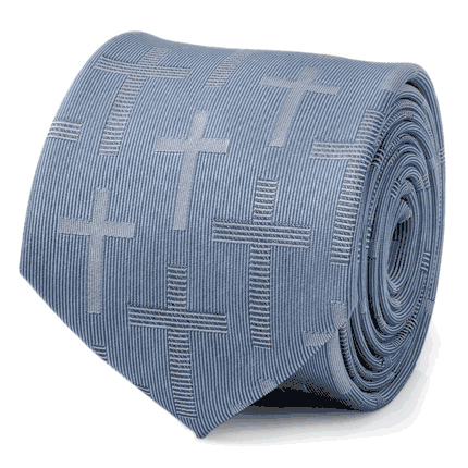 Blue Textured Cross Men's Tie