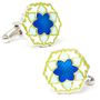 Blue/White/Green Bloom Cufflinks