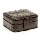 Brown Croc Compartment Travel Case