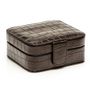 Brown Croc Compartment Travel Case