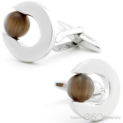 Brown Scaled Dot Cufflinks