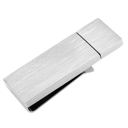 Brushed Silver tone 8GB USB Flash Drive Money Clip