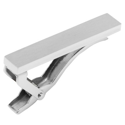 Brushed Stainless Steel Short Tie Clip