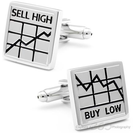 Bustling Stock Market Silver Cufflinks