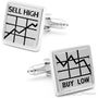 Bustling Stock Market Silver Cufflinks
