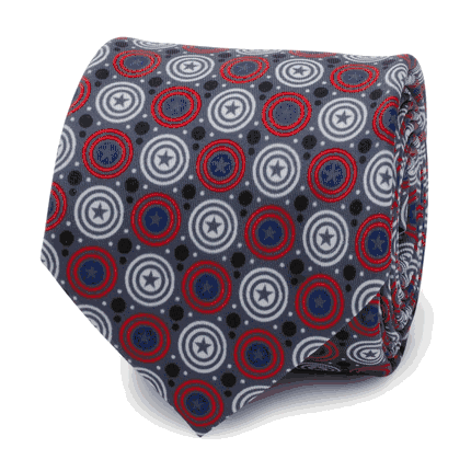 Captain America Gray Dot Men's Tie