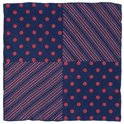 Captain America Shield Navy Pocket Square