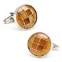 Caramel Cat's Eye Checker Cufflinks
