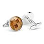 Caramel Cat's Eye Checker Cufflinks
