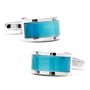 Carribean Blue Cats Eye Bridged Cufflinks