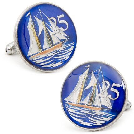 Cayman Islands 25 Cent Coin Cufflinks
