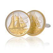 Cayman Islands 25-Cent Sailboat Cufflinks