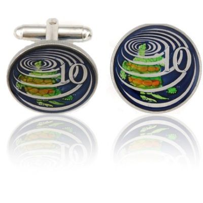 Caymanian Sea Turtle Coin Cuff Links