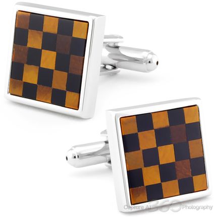 Chekered Board Agate Cufflinks