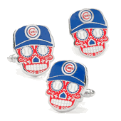 Chicago Cubs Sugar Skull Cufflinks & Lapel Pin Gift Set