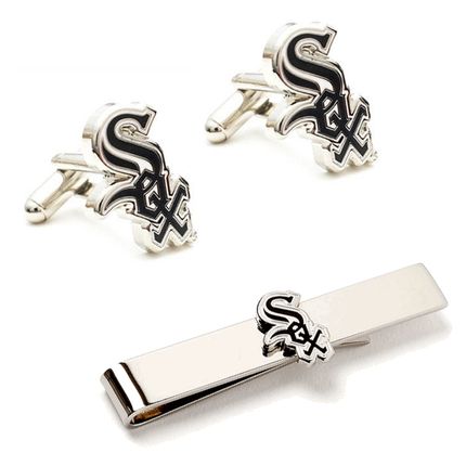 Chicago White Sox Cufflinks And Tie Bar Gift Set