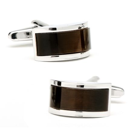 Chocolate Cats Eye Bridged Cufflinks